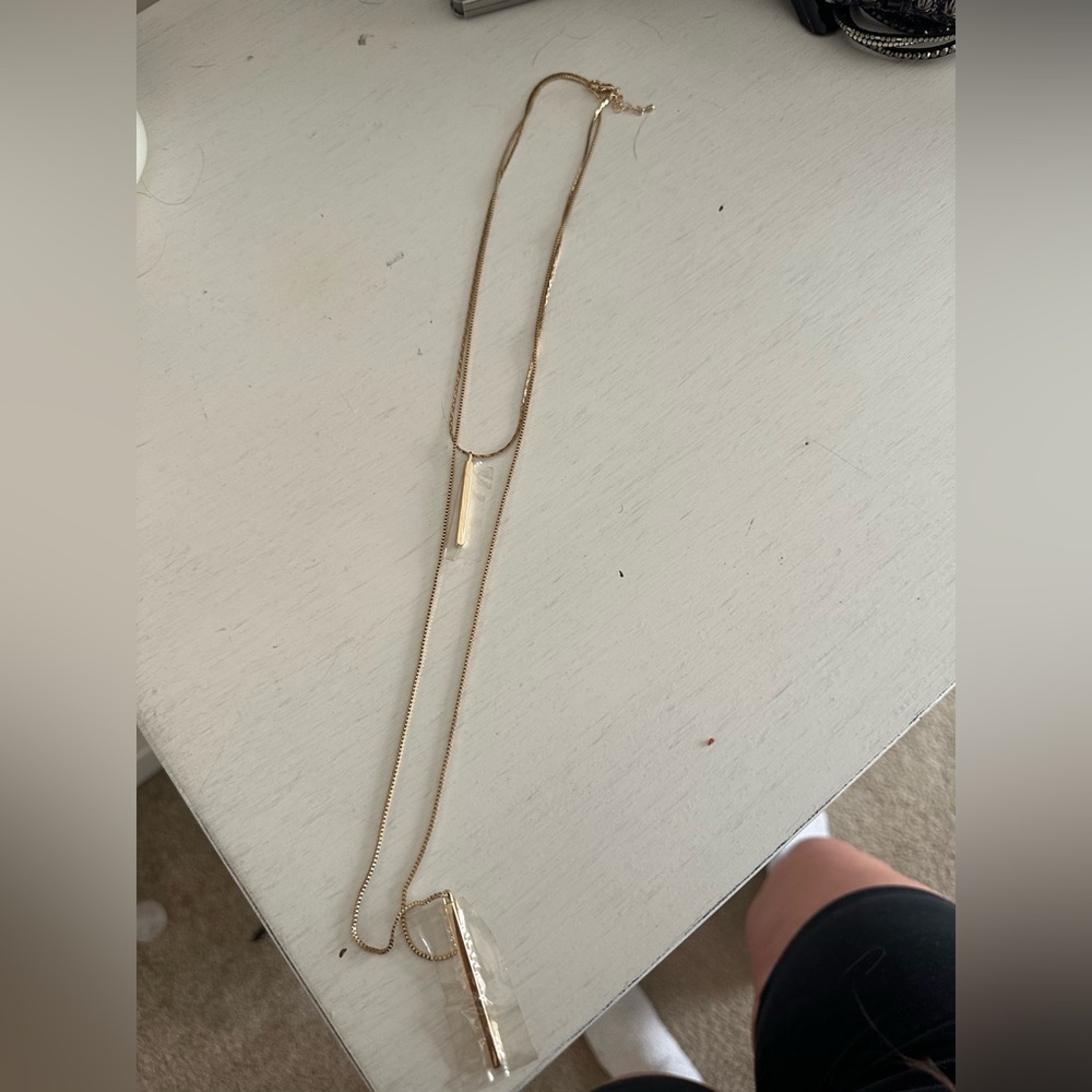 Long and short gold necklace never worn